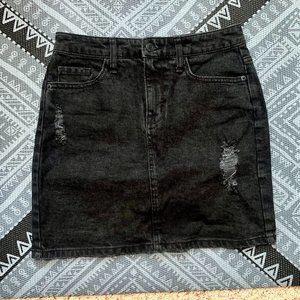 Mossimo distressed black denim skirt